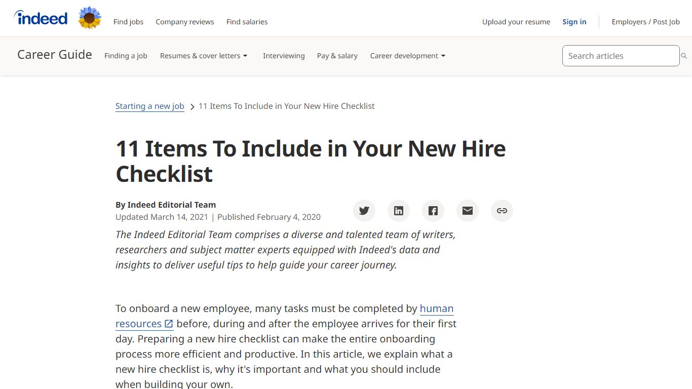 11 Items To Include in Your New Hire Checklist | Indeed.com